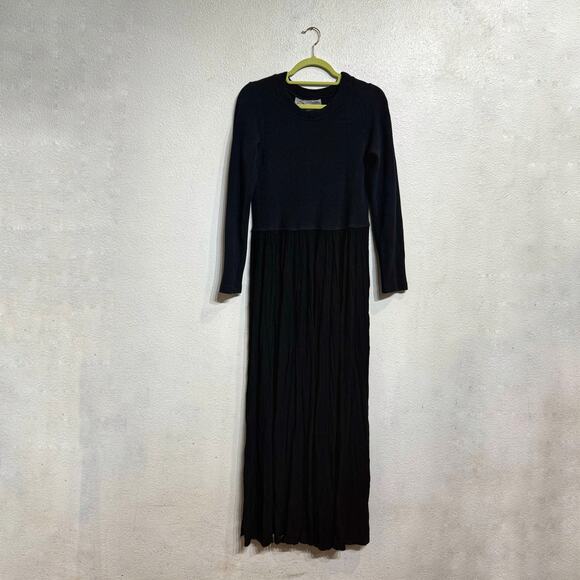 Barbara Lesser Black Vintage Maxi Dress Sz 2/M - Picture 2 of 12